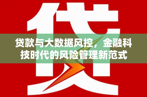 黔东南贷款与大数据风控，金融科技时代的风险管理新范式
