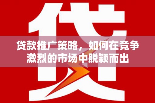 黔东南贷款推广策略，如何在竞争激烈的市场中脱颖而出