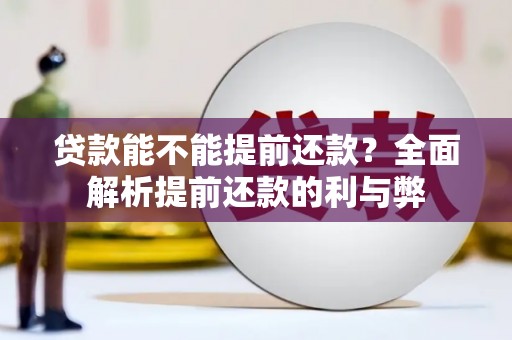 黔东南贷款能不能提前还款？全面解析提前还款的利与弊