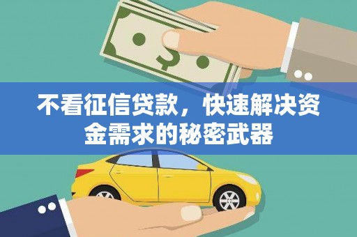 黔东南不看征信贷款，快速解决资金需求的秘密武器
