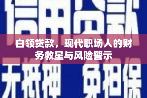 黔东南白领贷款，现代职场人的财务救星与风险警示