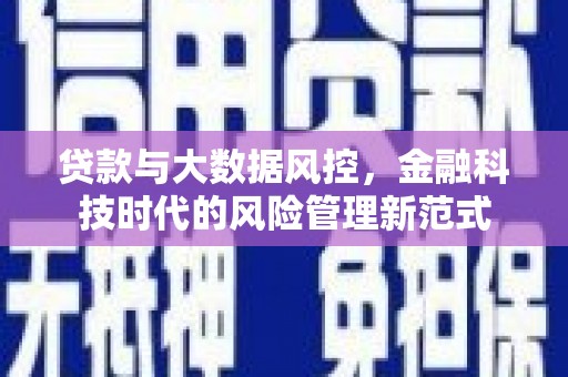 黔东南贷款与大数据风控，金融科技时代的风险管理新范式