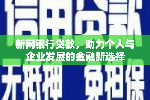 黔东南新网银行贷款，助力个人与企业发展的金融新选择