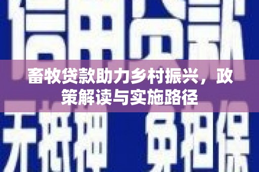 黔东南畜牧贷款助力乡村振兴，政策解读与实施路径