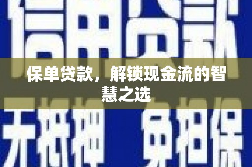 黔东南保单贷款，解锁现金流的智慧之选