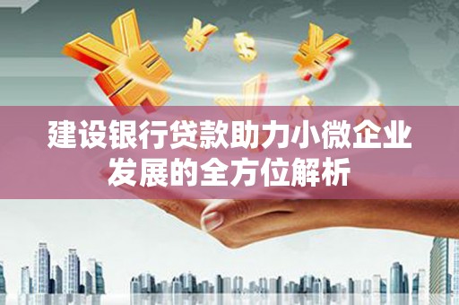 黔东南建设银行贷款助力小微企业发展的全方位解析