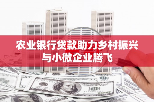 黔东南农业银行贷款助力乡村振兴与小微企业腾飞