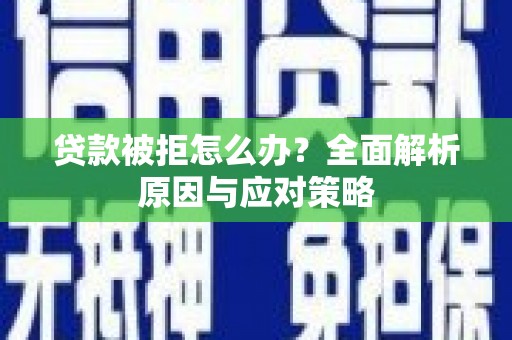 黔东南贷款被拒怎么办？全面解析原因与应对策略
