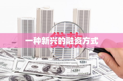 黔东南一种新兴的融资方式