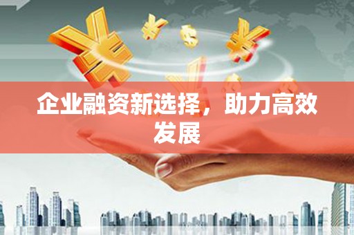 黔东南企业融资新选择，助力高效发展